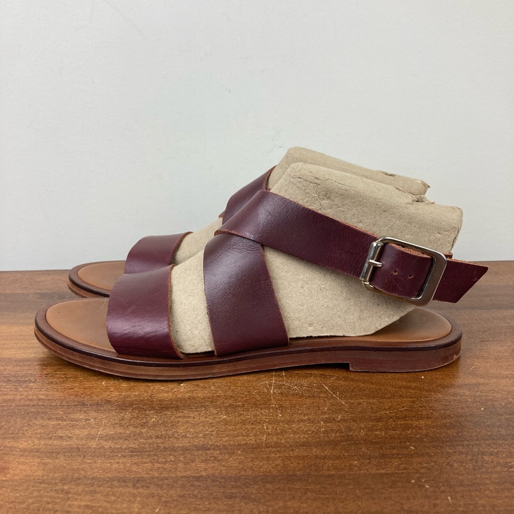 Zara Basic Collection Brown Leather Slingback San… - image 2